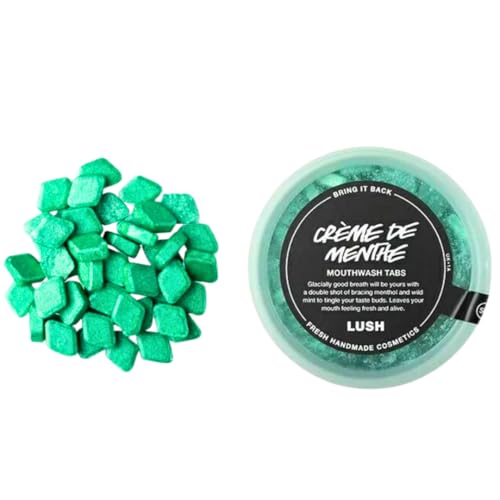 LUSH ラッシュ クレームドマント マウスウォッシュ45g／ミントフレーバー オーラルケア lush 口臭 マウスウォッシュ ／ Zing！ ジング リフレッシャー ダーティ スパークル タブレット, ミントグリーン